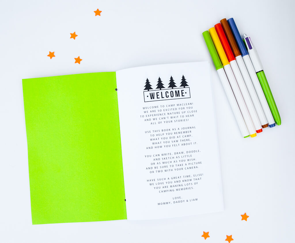 Printable summer camp activity book for kids - inside the journal