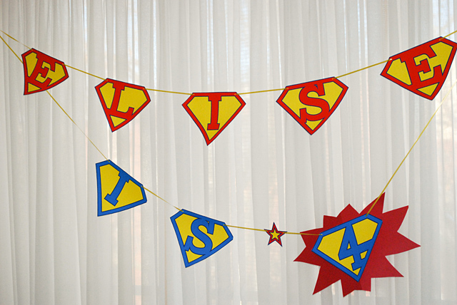 printable superman birthday banner for a super hero birthday party also great as an iron on t shirt graphic merriment design