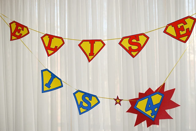 Printable Superman Birthday Party Banner Plus Printable Iron-On for a Super Hero Birthday Party
