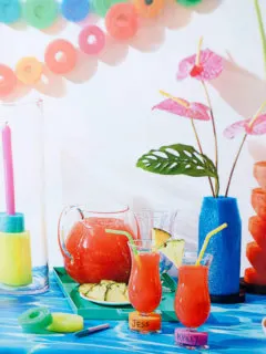 Pool Noodle Party Decorations featured in Rachael Ray Magazine