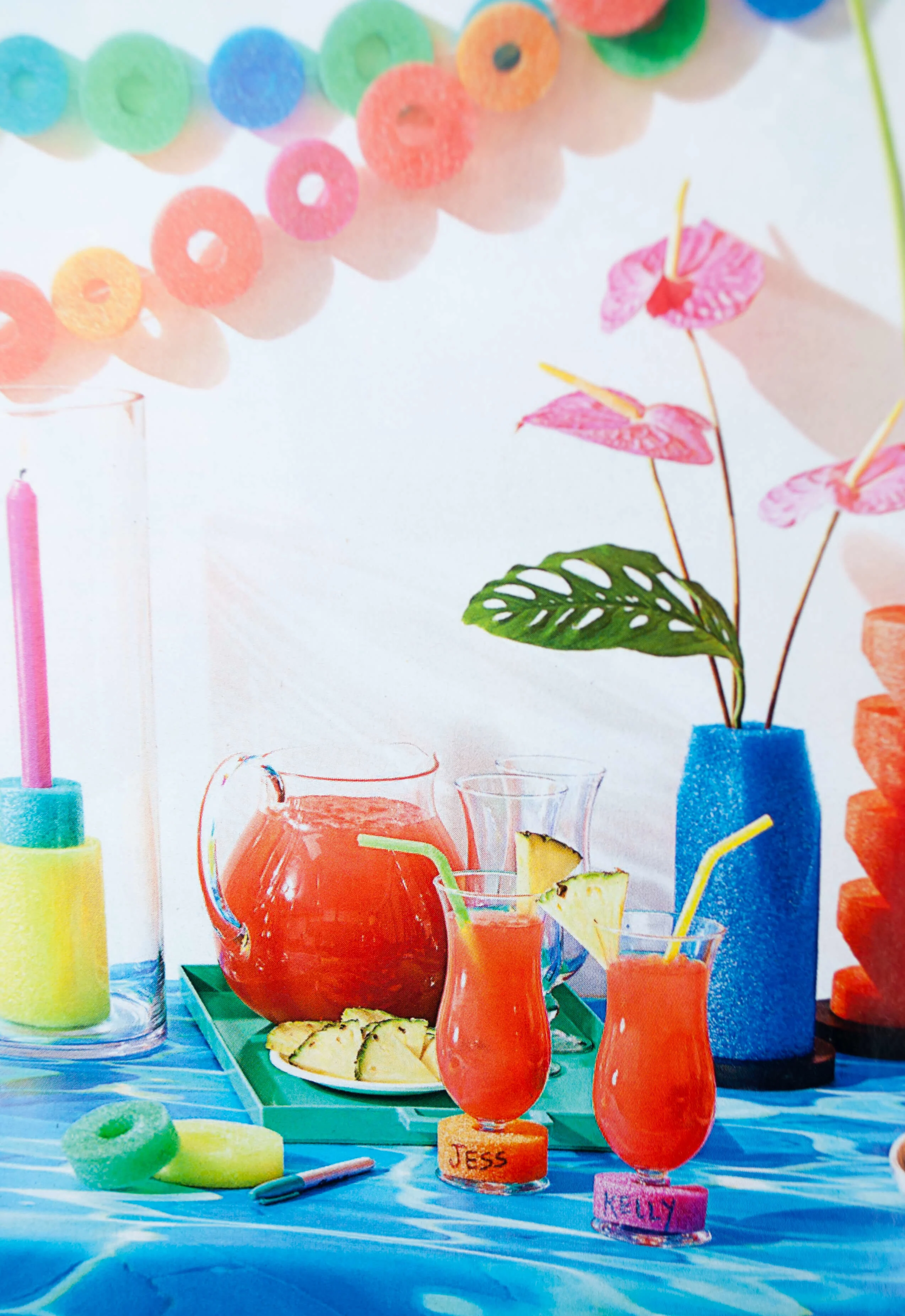 Pool Noodle Party Decorations featured in Rachael Ray Magazine
