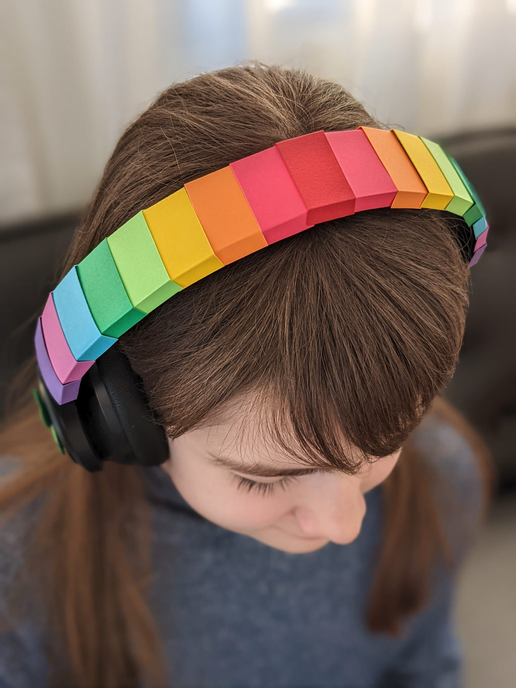 Rainbow headphones craft idea for kids for St. Patrick's Day