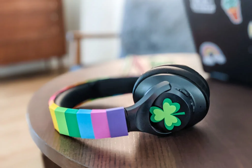 Rainbow headphones St. Patrick's Day craft