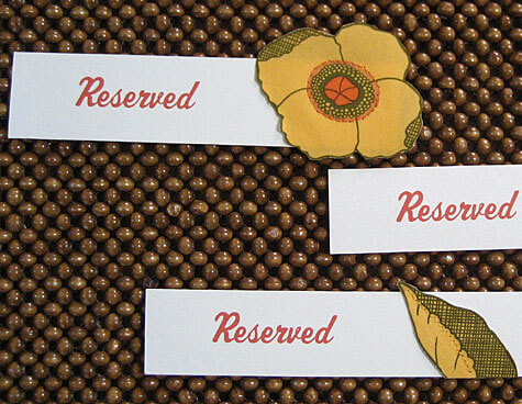 Reserved signs for a wedding