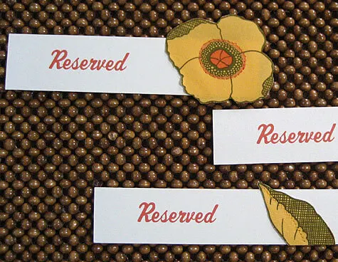 Reserved signs for a wedding