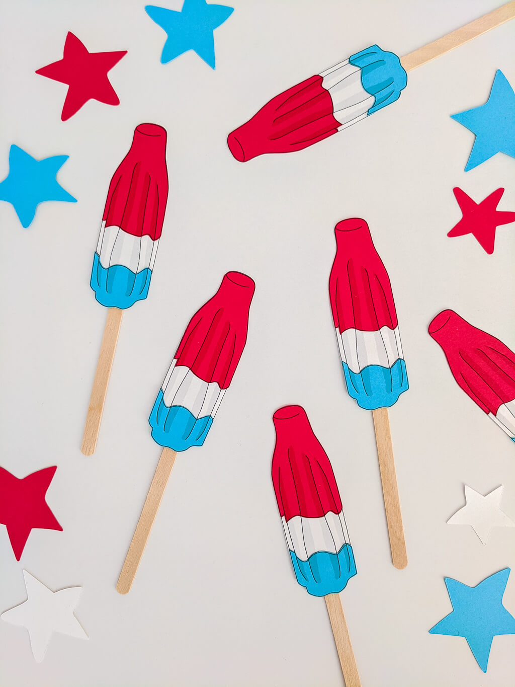 Rocket Pops printable paper cupcake toppers