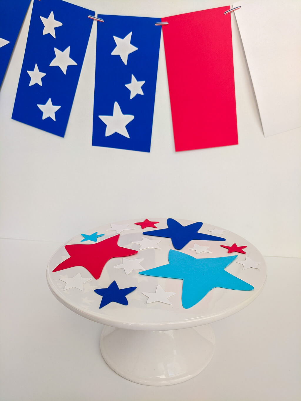Cupcake stand decorated with stars for the Fourth of July