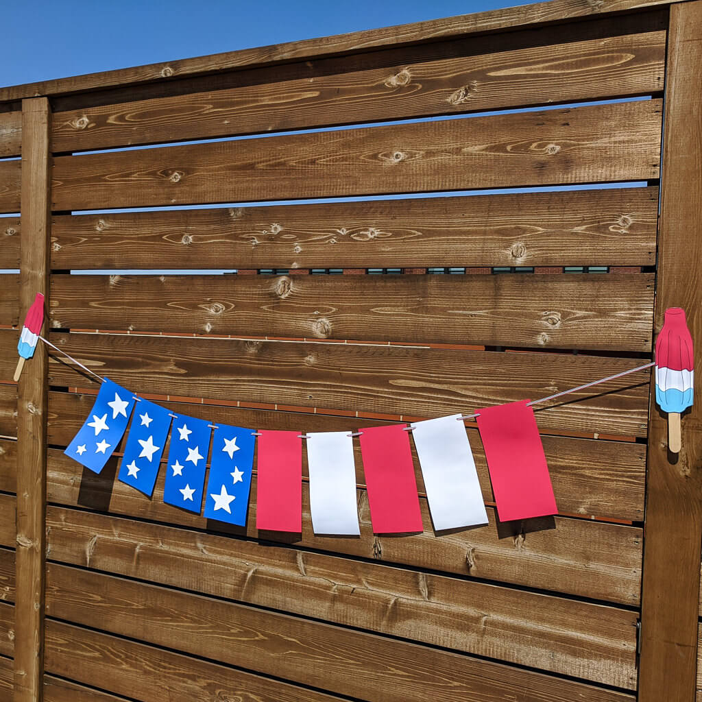 American flag banner bunting DIY 4th of July decoration
