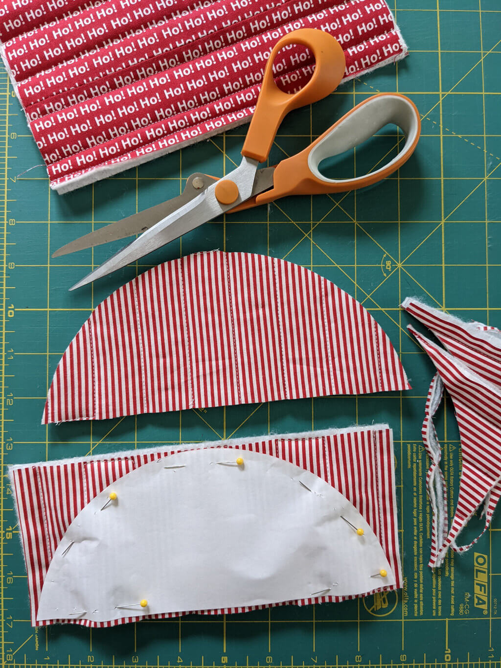 Cutting quilted potholder pattern pieces