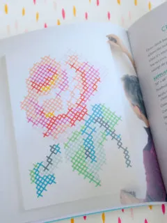See my cross-stitch canvas in the Washi Tape Crafts book