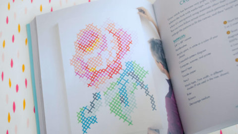 See my cross-stitch canvas in the Washi Tape Crafts book