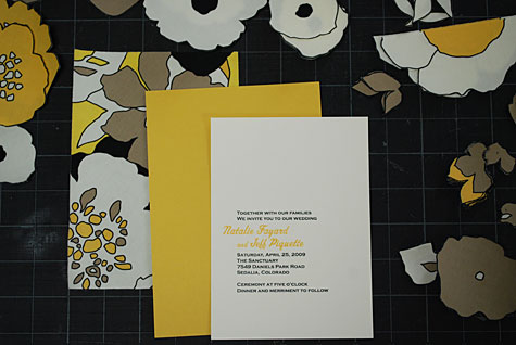 Sewn Half Flower Fabric and Loose Leaf Wedding Invitations - fabric and paper wedding invites