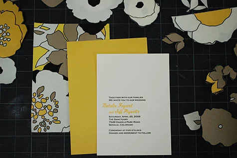 Sewn Half Flower Fabric and Loose Leaf Wedding Invitations - fabric and paper wedding invites