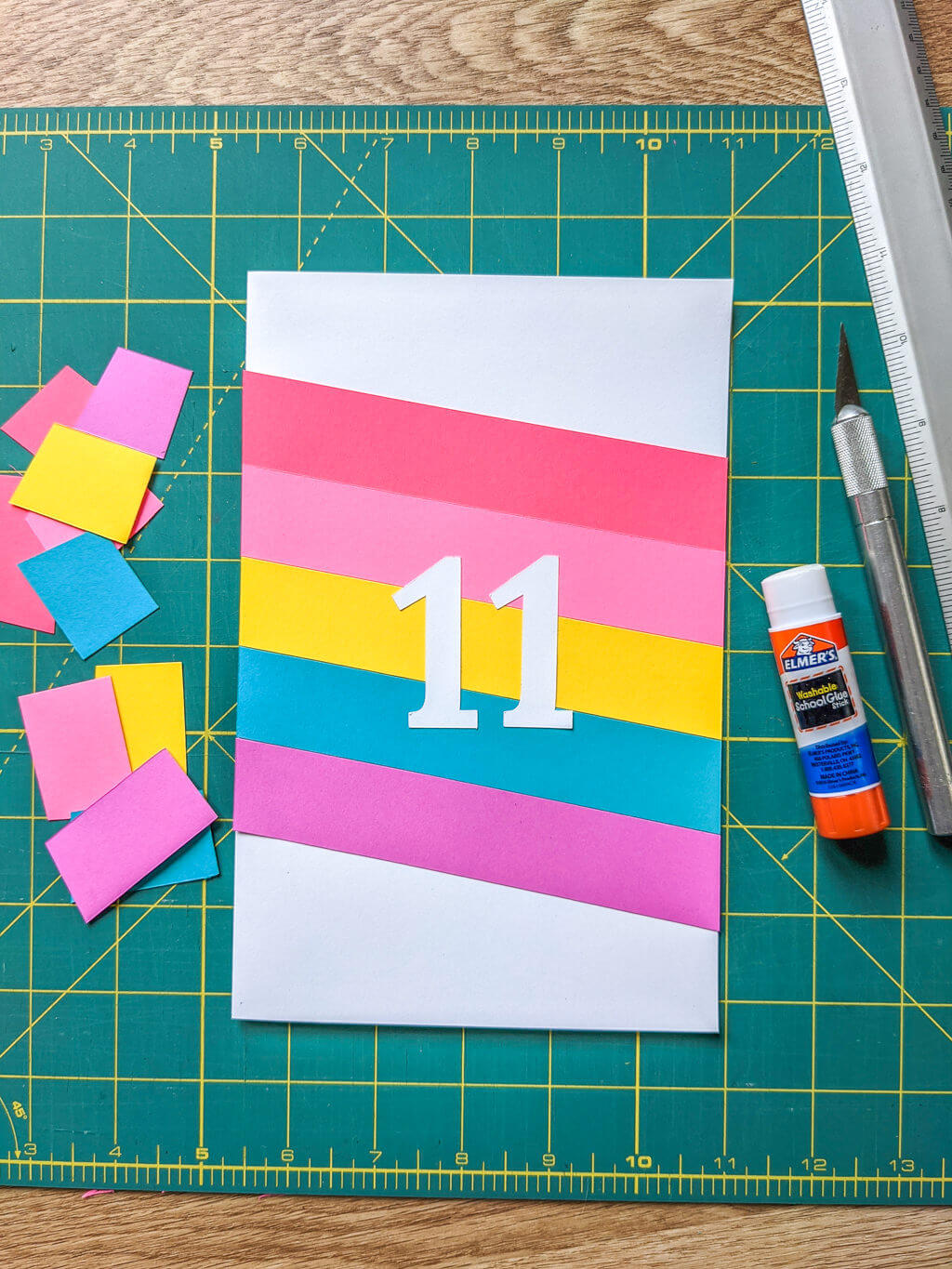 DIY rainbow handmade card tutorial