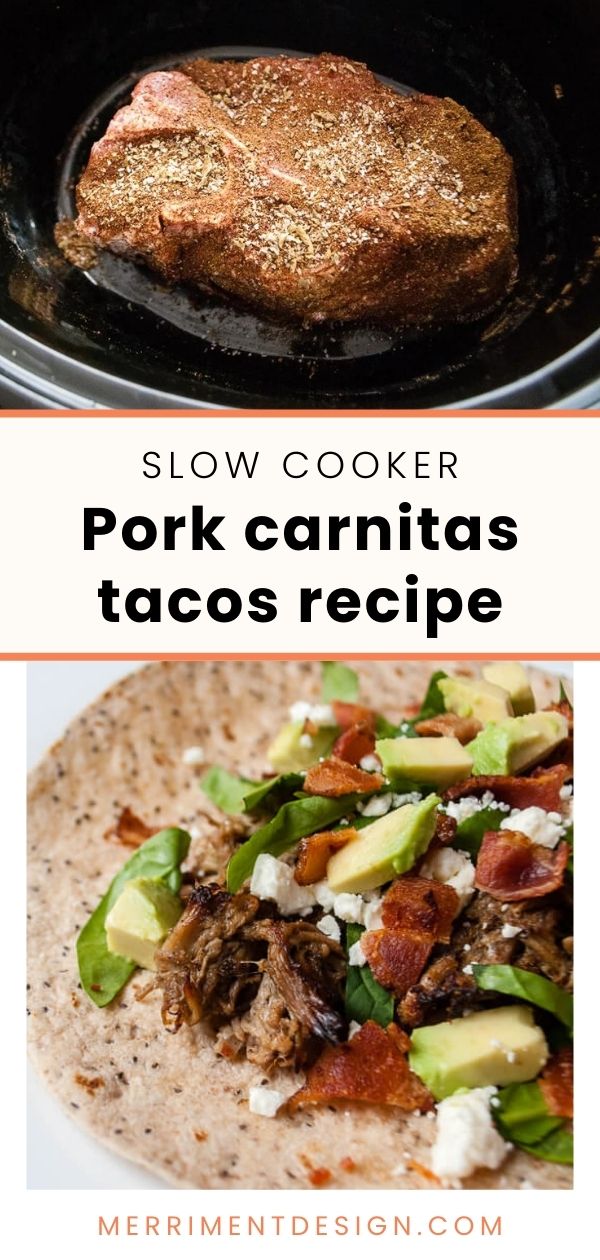 Slow cooker pork carnitas tacos recipe