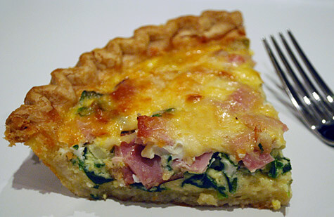 Spinach, ham, and parmesan quiche recipe