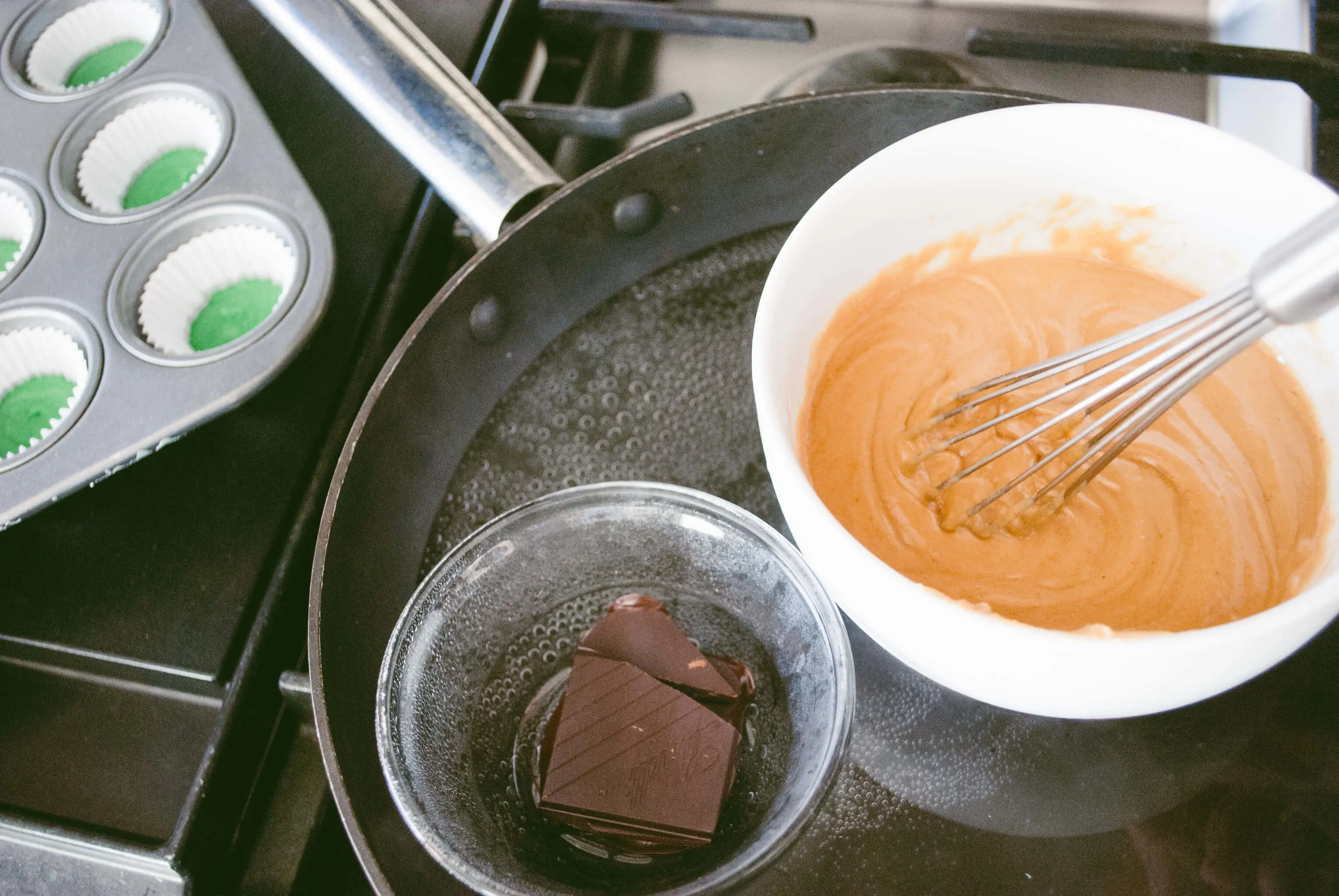 St. Patrick's Day Chocolate Peanut Butter Cups Recipe. Make these lucky green chocolate peanut butter cups for your little leprechauns.