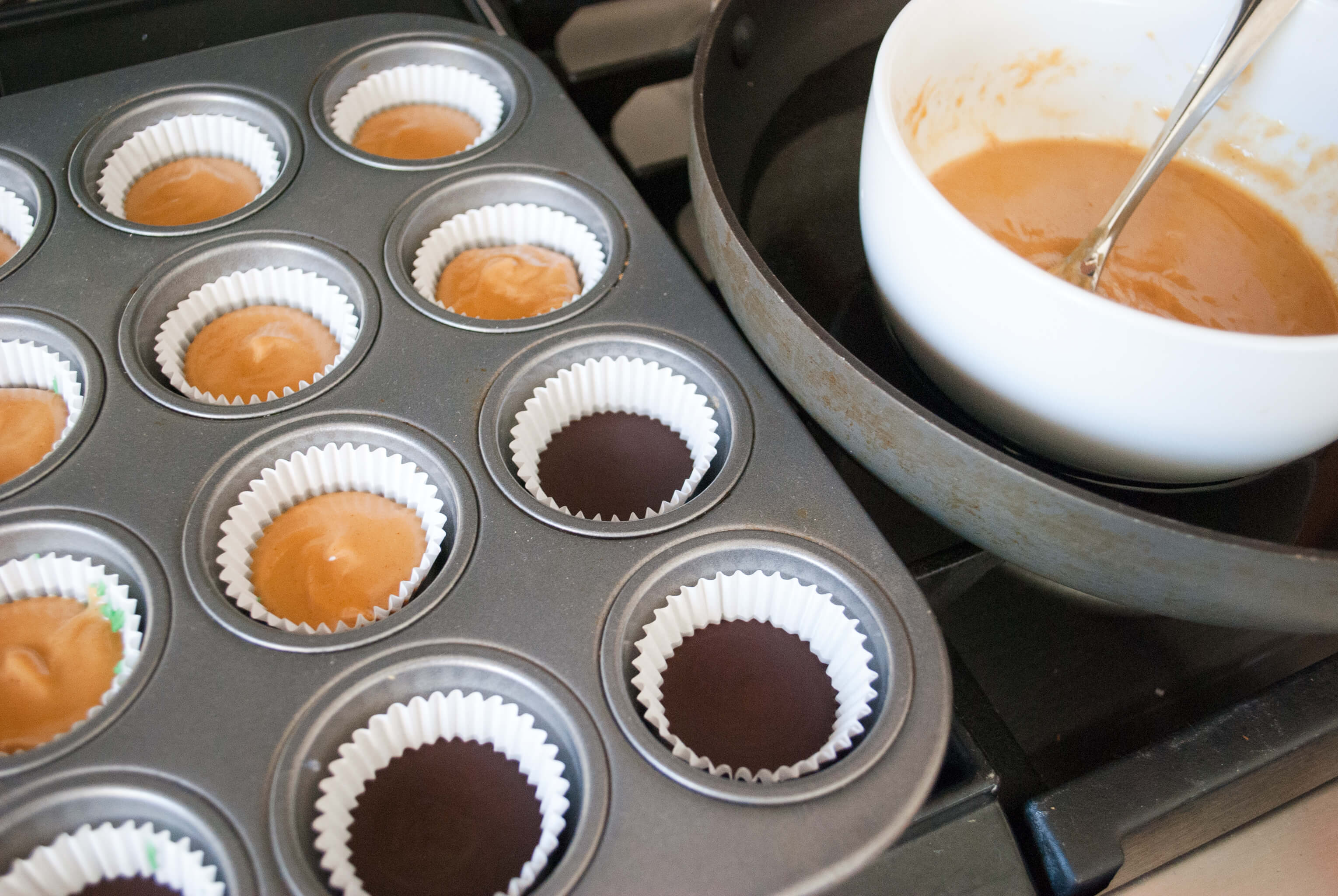 St. Patrick's Day Chocolate Peanut Butter Cups Recipe. Make these lucky green chocolate peanut butter cups for your little leprechauns.