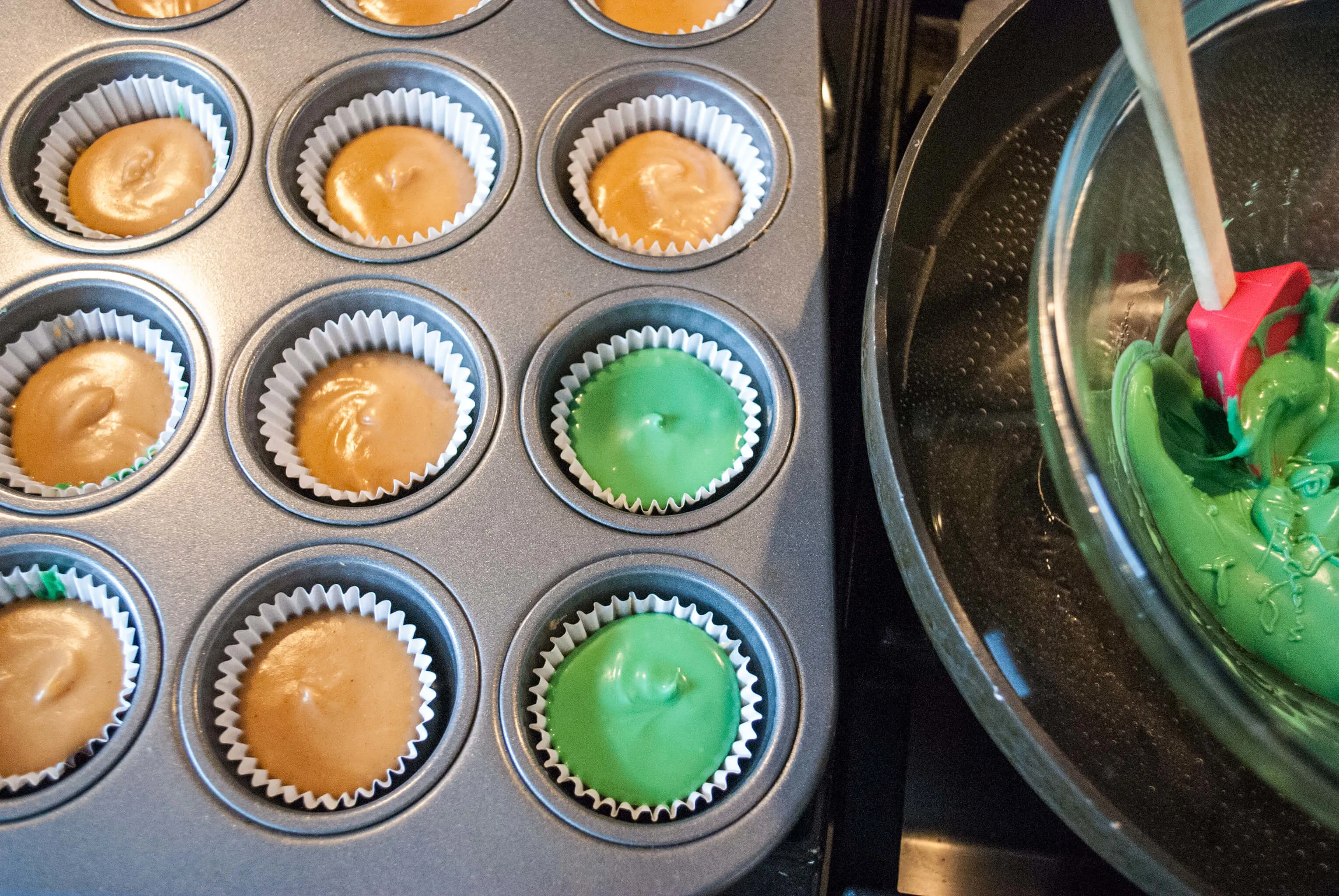 St. Patrick's Day Chocolate Peanut Butter Cups Recipe. Make these lucky green chocolate peanut butter cups for your little leprechauns.