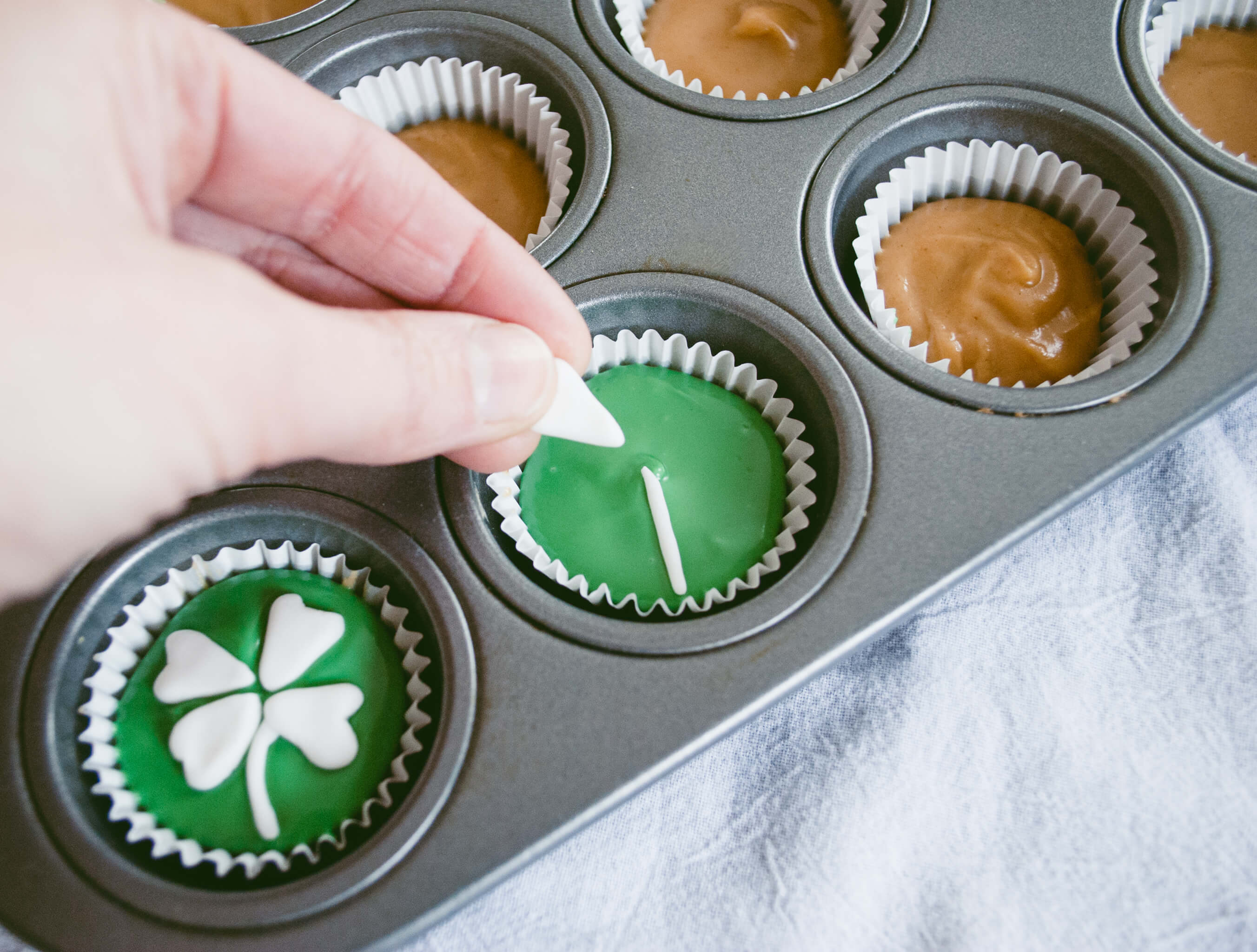 St. Patrick's Day Chocolate Peanut Butter Cups Recipe. Make these lucky green chocolate peanut butter cups for your little leprechauns.
