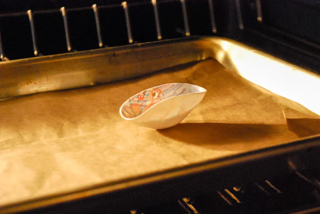 Shrink plastic necklace charms in the oven