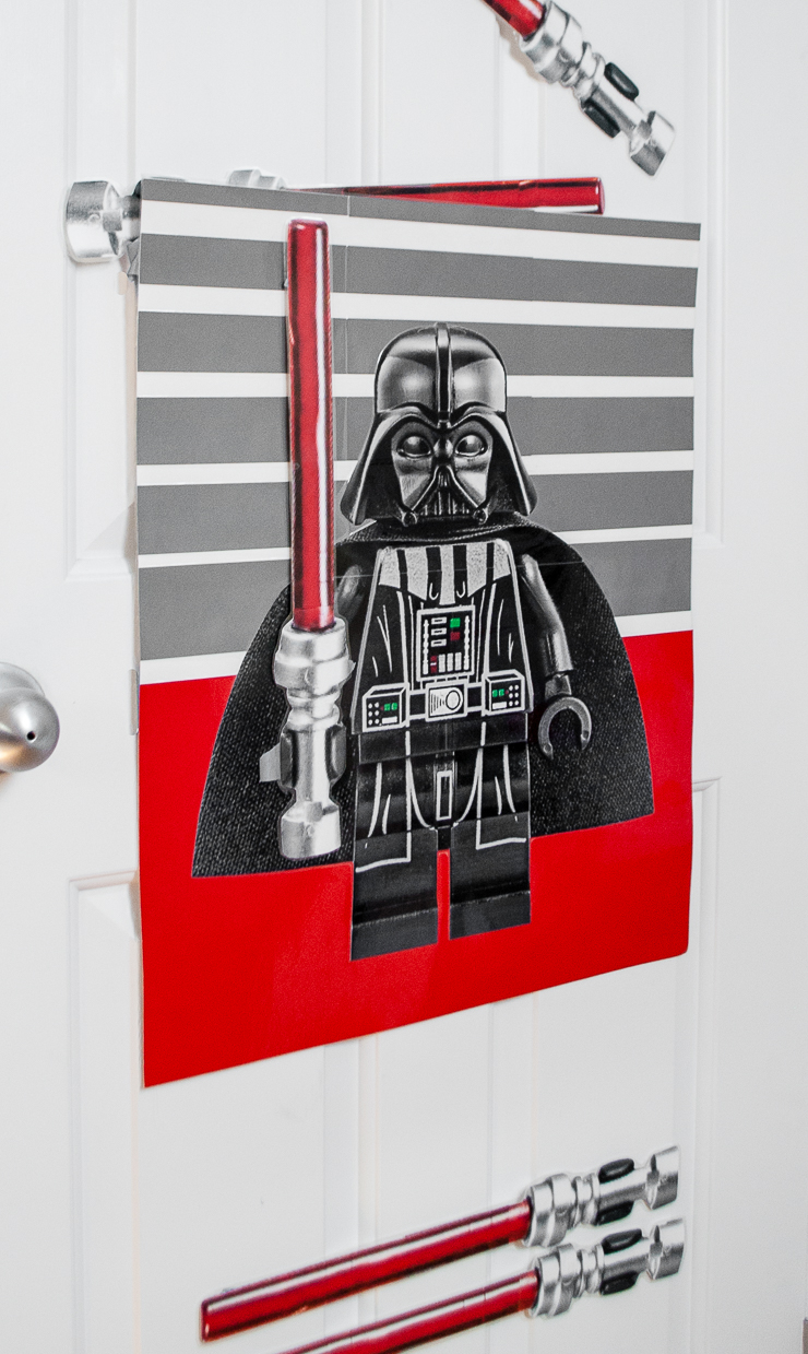 Pin the Lightsaber on Darth Vader Star Wars Birthday Party Game