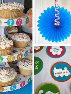 Stickers birthday party theme