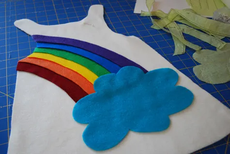 Sunshine and Rainbow Halloween free DIY toddler baby costume idea sewing pattern and tutorial