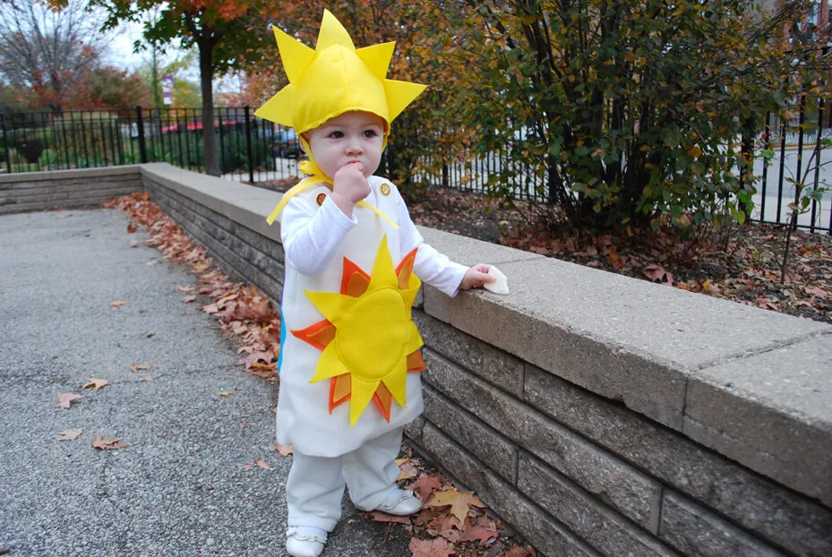 Sunshine and Rainbows Halloween free easy costume pattern for babies and toddlers