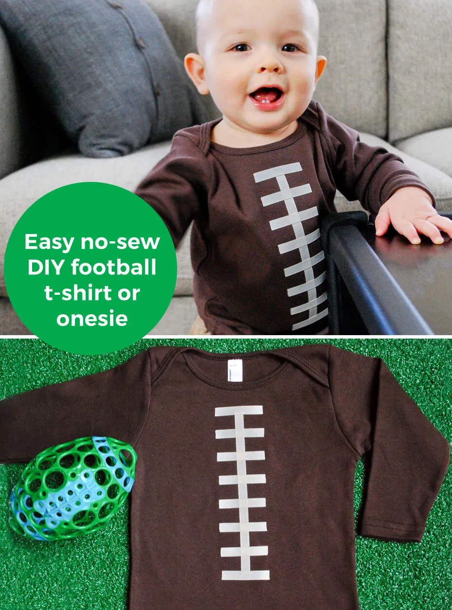 Super Bowl Craft Idea: Make A No-Sew Diy Football Shirt For Kids -  Merriment Design