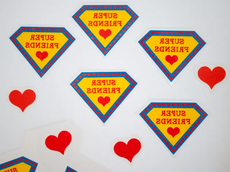 Super Friends' free printable Super Hero tattoos for Valentine's Day - such a cute Valentine for preschoolers and elementary students