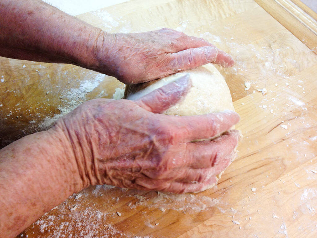 Kneading dough for a Swedish Tea Ring