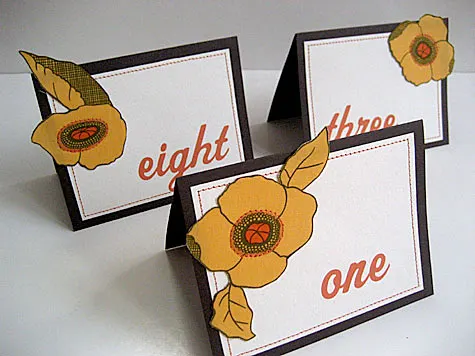 Table numbers: Individually handsewn table numbers by Kathy Beymer Table numbers: Individually handsewn table numbers by Kathy Beymer