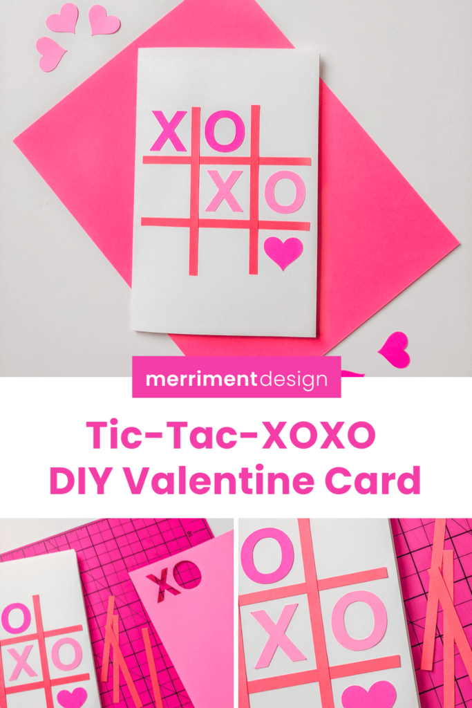 XOXO tic-tac-toe DIY Valentine's Day Card