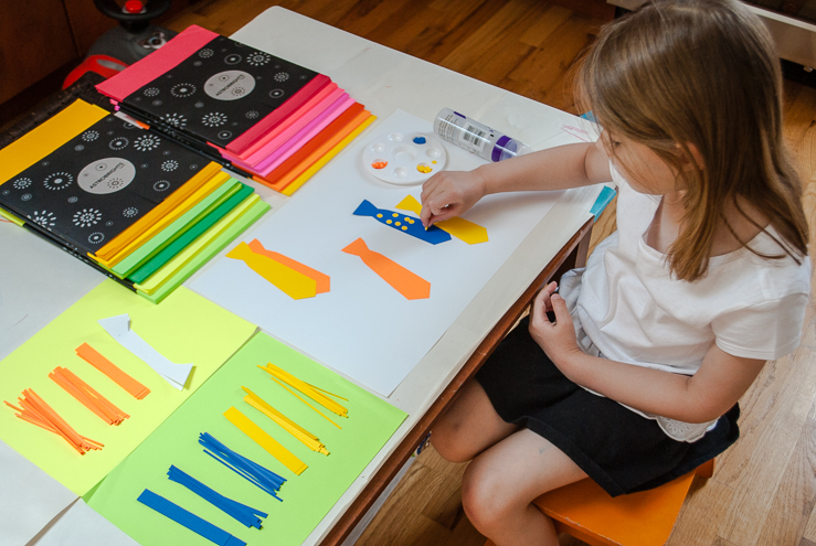 DIY Tie Napkin Rings and Tie Bunting Decorations Kid's Activity for Father's Day #colorize