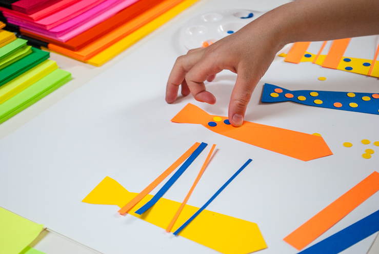 DIY Tie Napkin Rings and Tie Bunting Decorations Kid's Activity for Father's Day #colorize