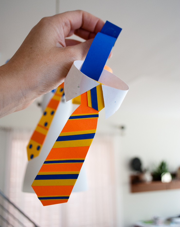 DIY Tie Napkin Rings and Tie Bunting Decorations Kid's Activity for Father's Day #colorize