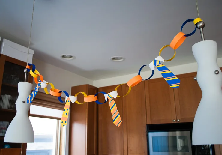 DIY Tie Napkin Rings and Tie Bunting Decorations Kid's Activity for Father's Day #colorize