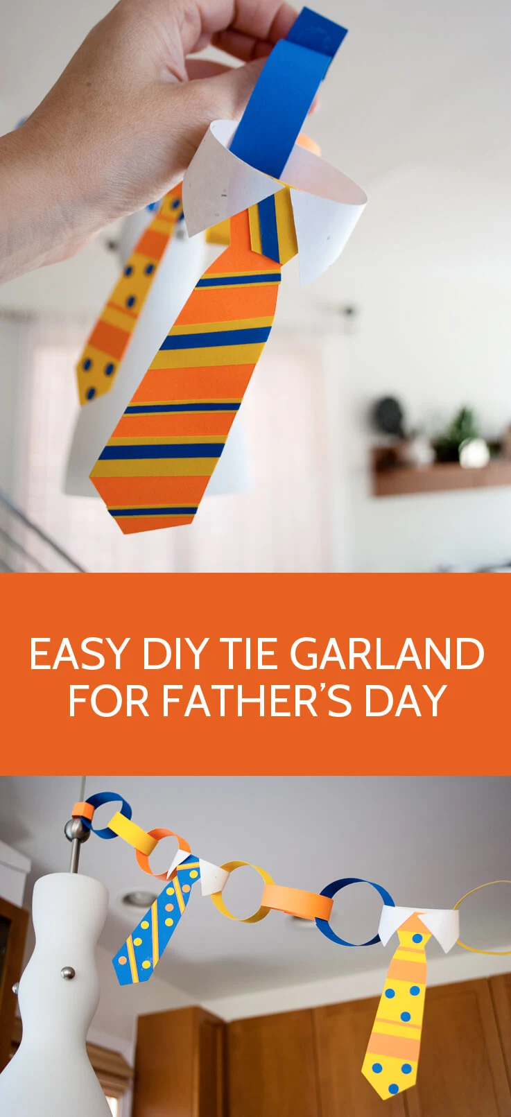 Easy DIY Tie Garland for Father's Day - such a cute decoration for kids to make for Daddy! #colorize #ad