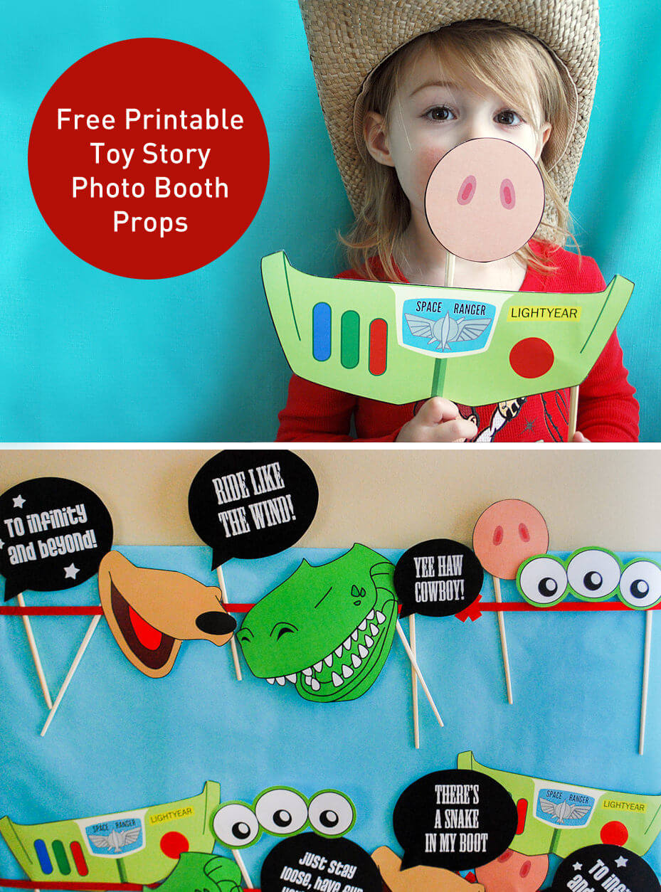 toy story photo booth props free printable pdf merriment design