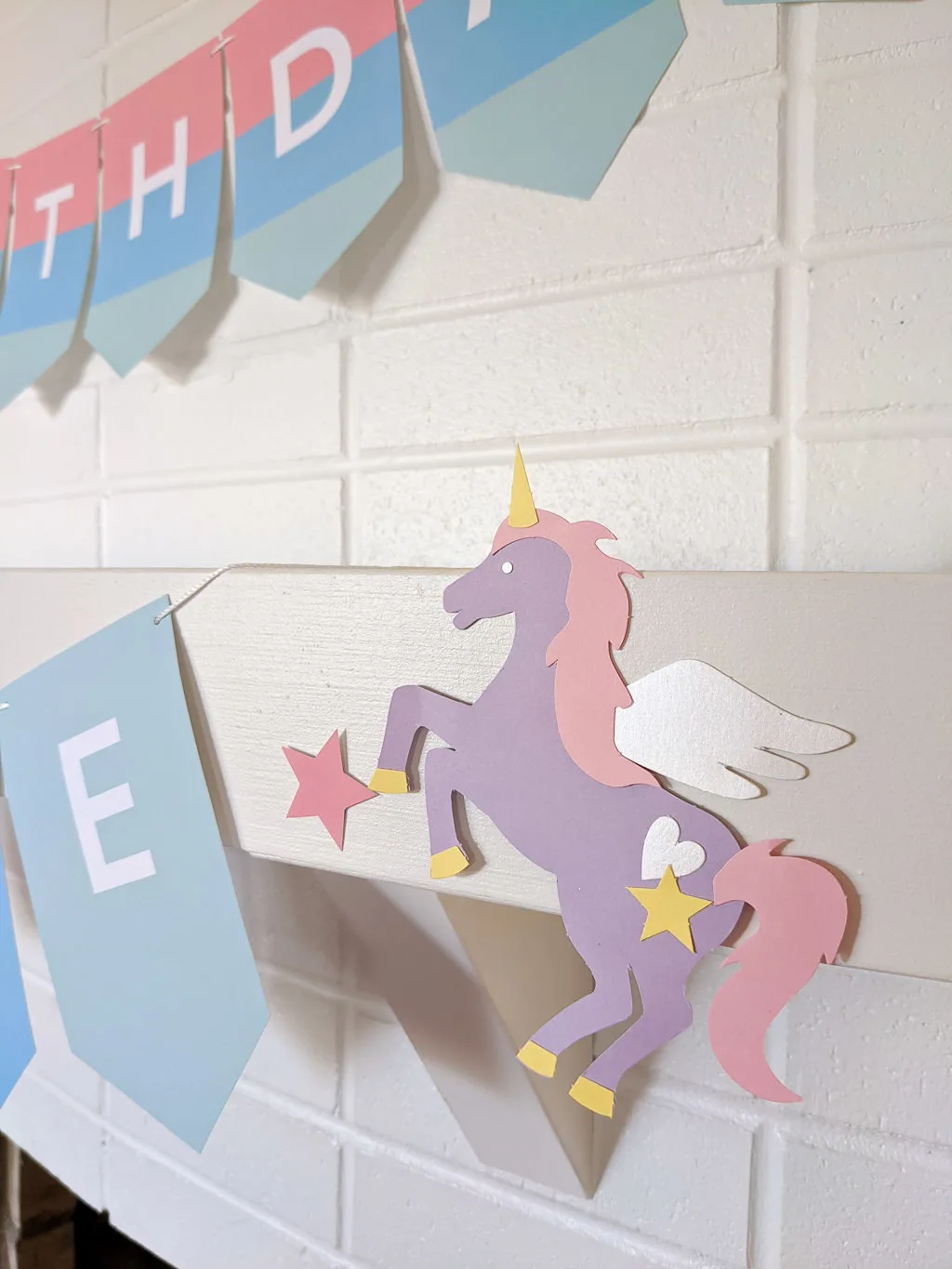 Paper unicorn from Paper Source garland kit