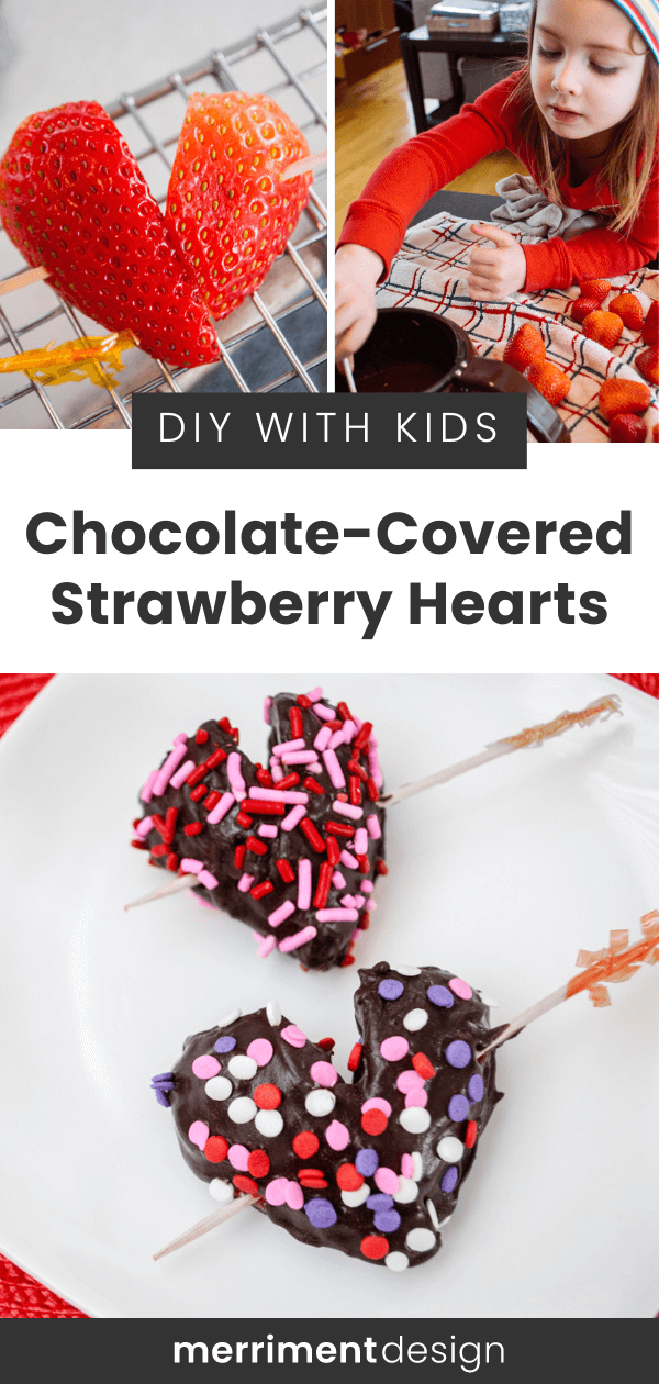 Valentines chocolate-covered strawberries to make with kids for Valentine's Day dessert