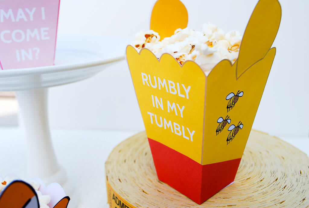 Winnie The Pooh free printable popcorn boxes for Pooh, Tigger and Piglet | Winnie The Pooh birthday party | Winne The Pooh movie night #spon