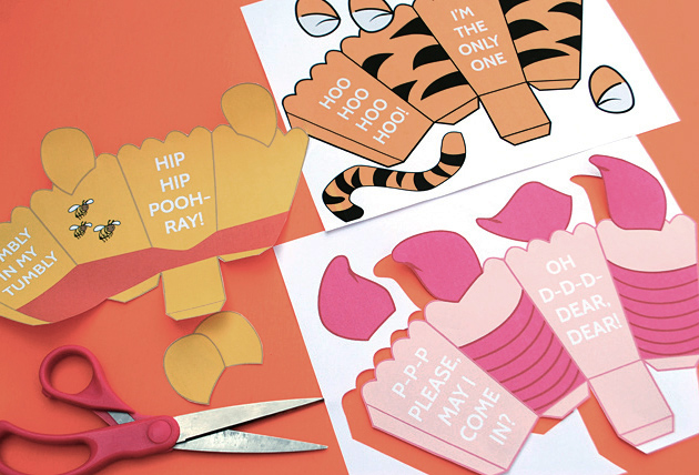 Winnie The Pooh Free Printables Popcorn Boxes for Pooh Tigger and Piglet