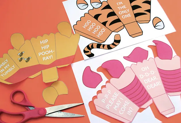 Winnie The Pooh Free Printables Popcorn Boxes for Pooh Tigger and Piglet