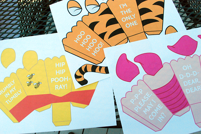 Winnie The Pooh Free Printables Popcorn Boxes for Pooh Tigger and Piglet