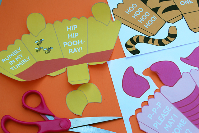 Winnie The Pooh Free Printables Popcorn Boxes for Pooh Tigger and Piglet