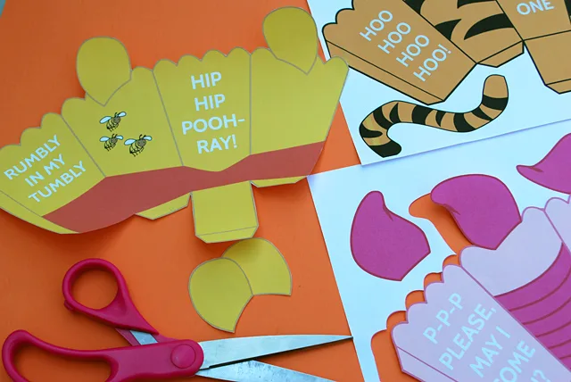 Winnie The Pooh Free Printables Popcorn Boxes for Pooh Tigger and Piglet