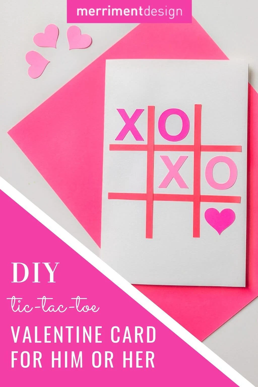 XOXO tic-tac-toe Valentine card DIY